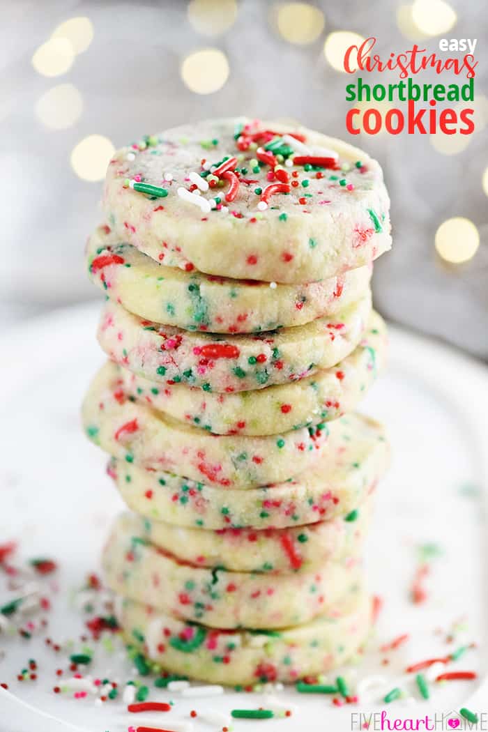 Christmas Shortbread Cookies with text overlay.