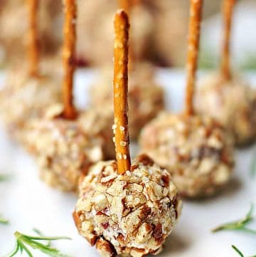 Mini Cheese Ball Bites on a platter.