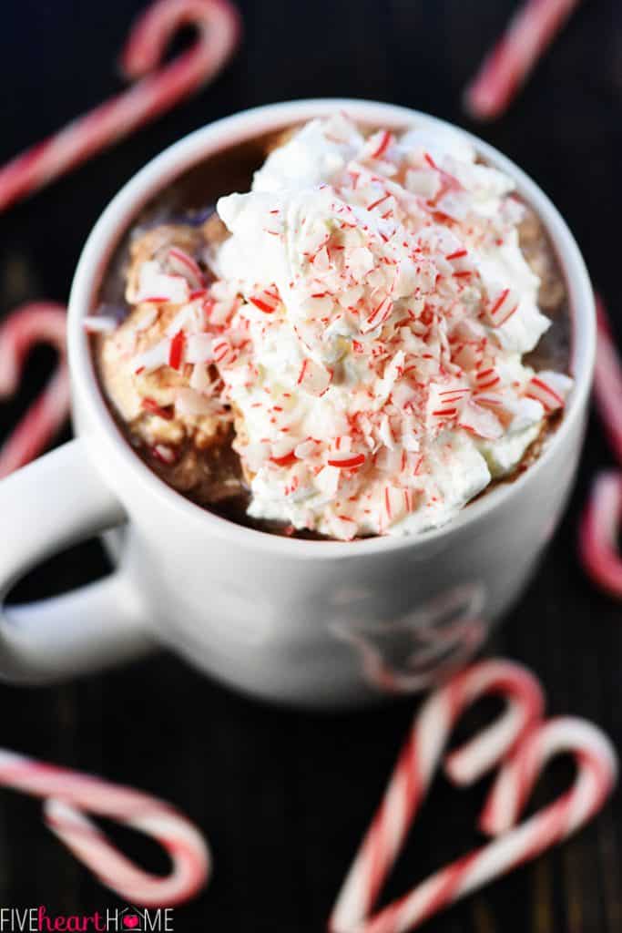 Peppermint Crockpot Hot Chocolate.