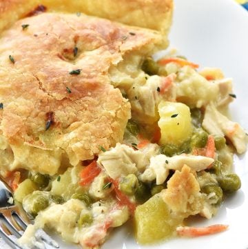 Chicken Pot Pie on plate.