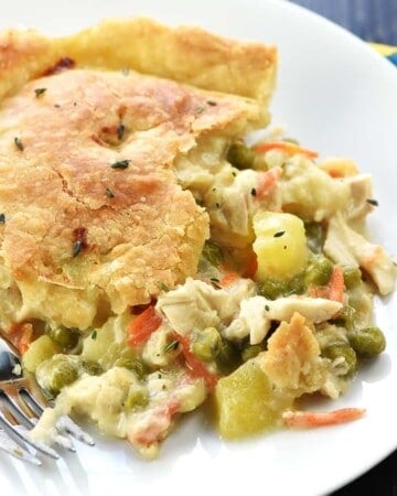 Chicken Pot Pie on plate.