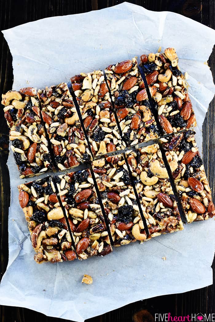 KIND Bar recipe cut into bars.