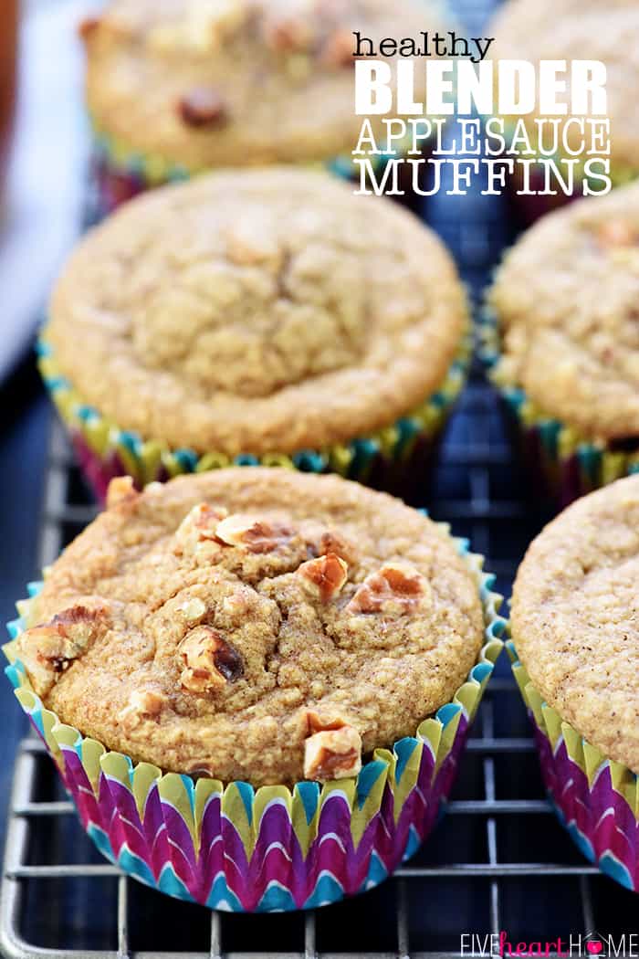 Healthy Blender Applesauce Muffins with text overlay.