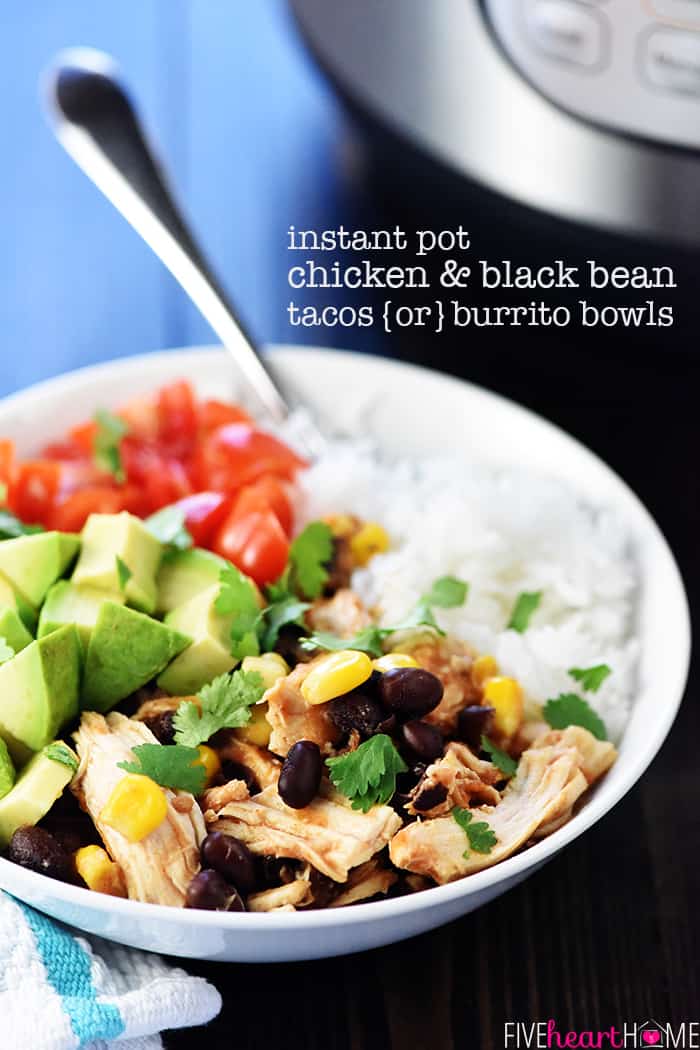 Easy Instant Pot Chicken Burrito Bowls - Healthy Instant Pot Recipes