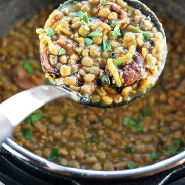 Instant Pot German Lentil Soup.