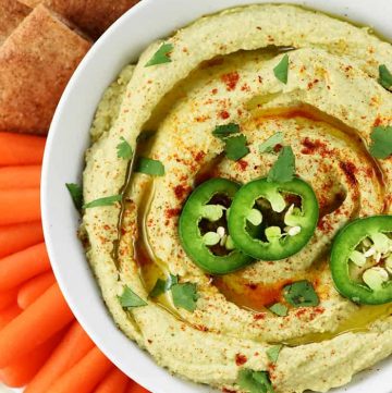 Jalapeno Hummus Recipe without Tahini