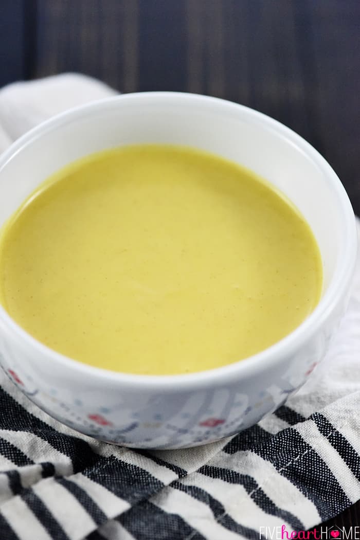 Close-up Shot of Honey Mustard in Decorative Bowl