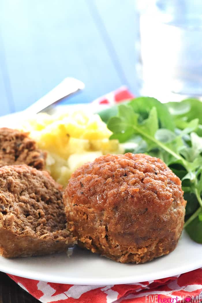 Mexican Meatloaf cut on plate with sides