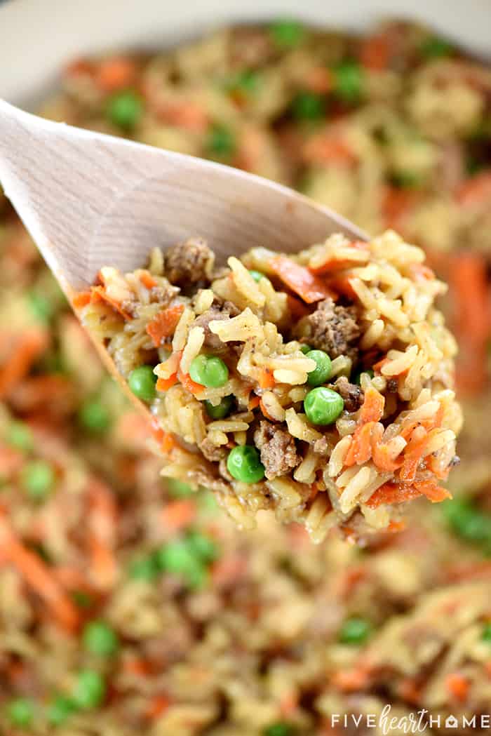 One Pan Asian Ground Beef And Rice