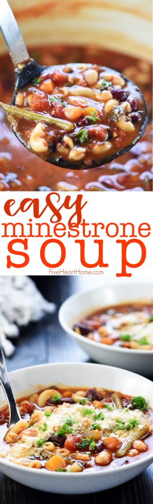THE BEST Easy Minestrone Soup • FIVEheartHOME