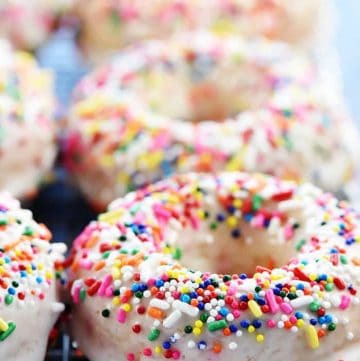Baked Birthday Cake Donuts