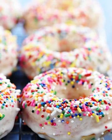 Baked Birthday Cake Donuts