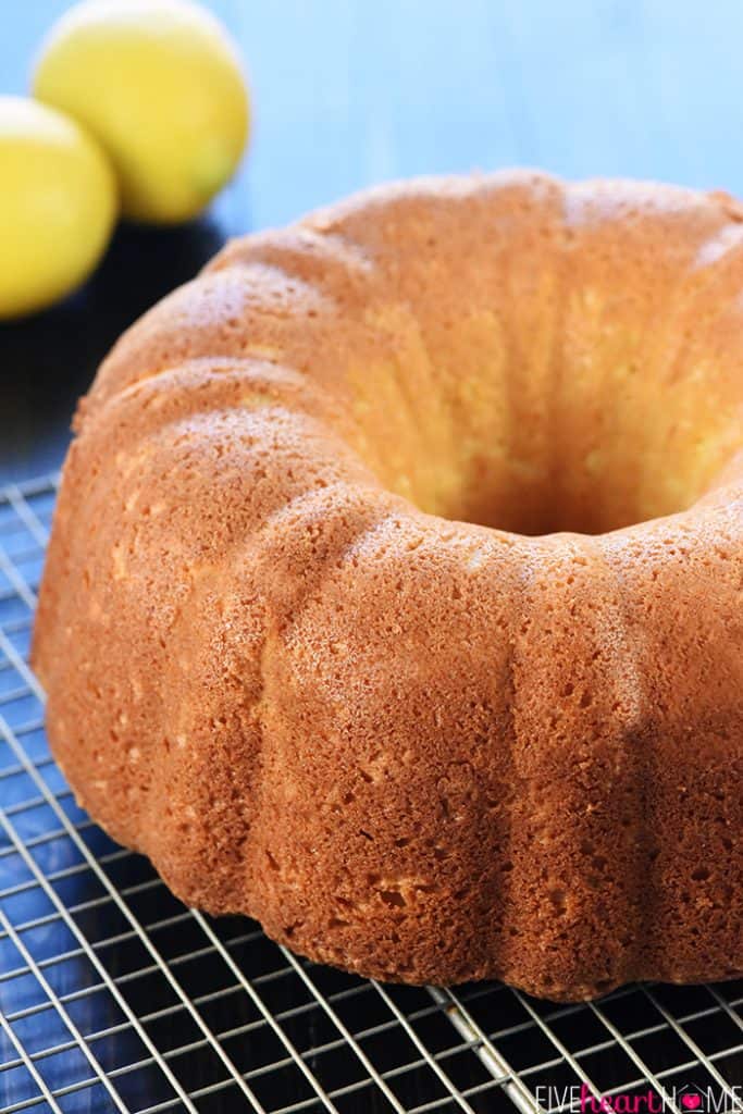 Lemon Pound Cake from scratch just out of oven.