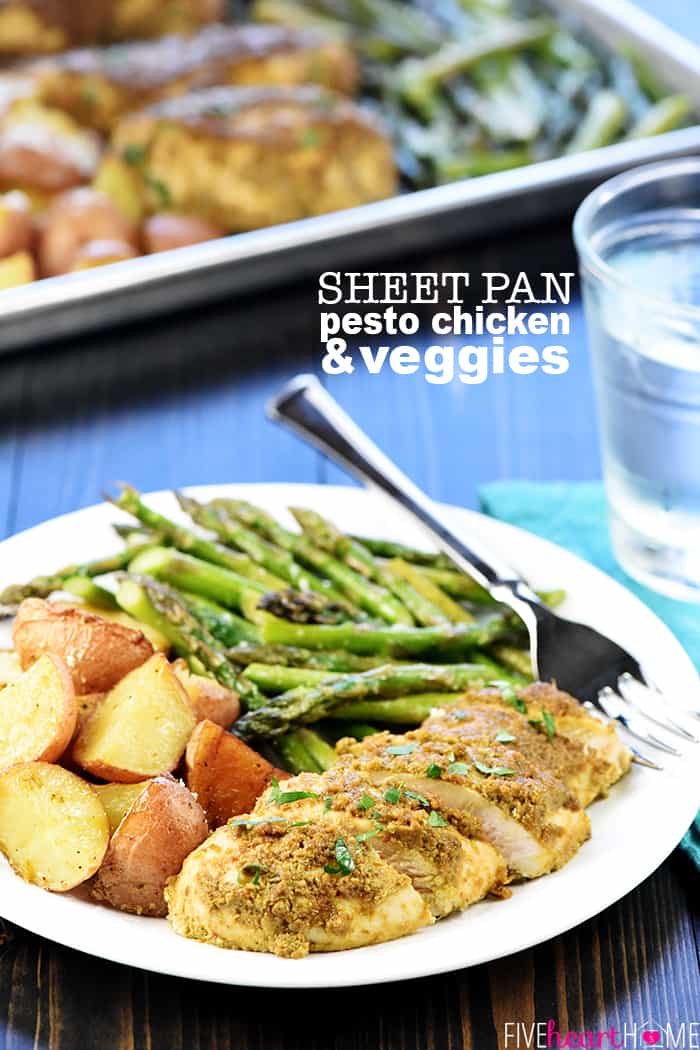 Sheet Pan Chicken and Veggies with text overlay.