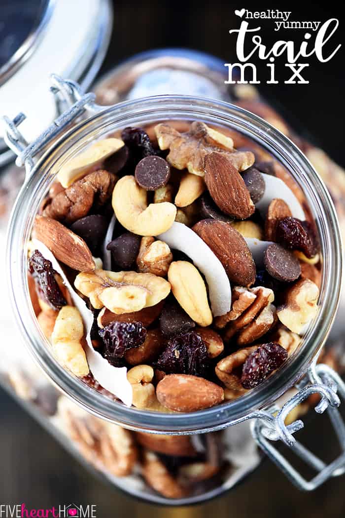 Healthy Trail Mix with text overlay.