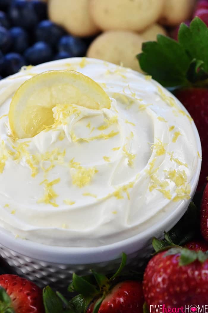 Lemon Fruit Dip Close Up