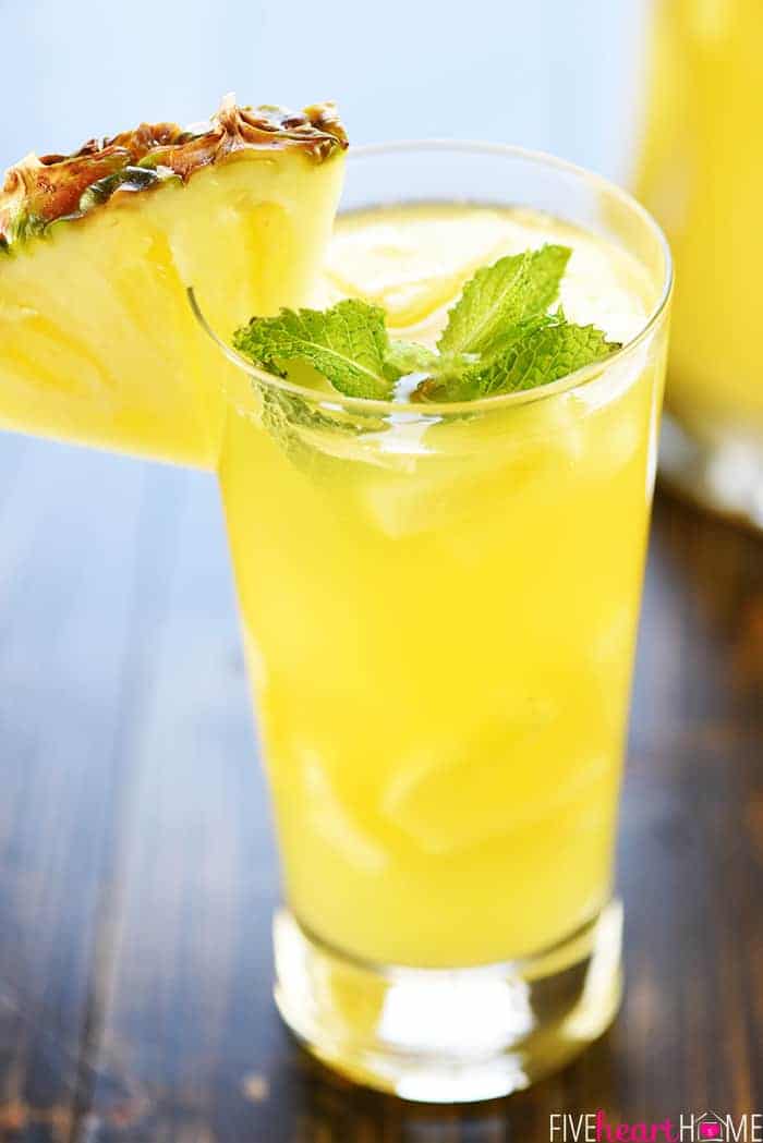 Pineapple Sangria in a glass