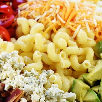 Aerial view of ingredients before they're mixed together.