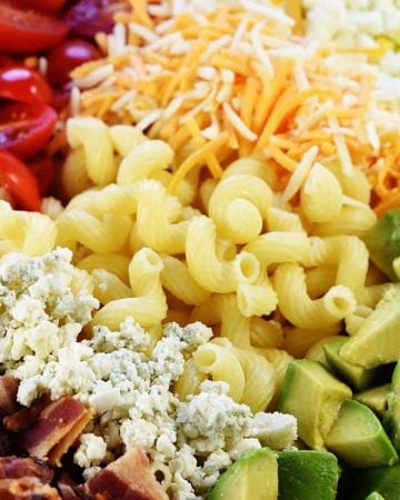 Aerial view of ingredients before they're mixed together.