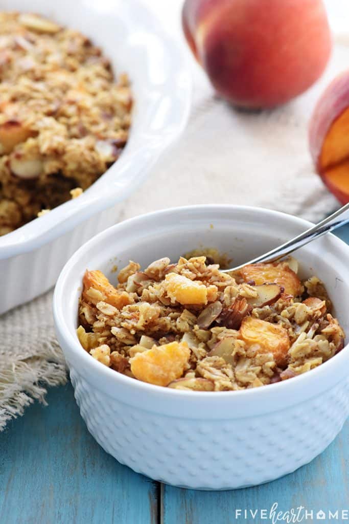 Peach Baked Oatmeal ~ Wholesome & Delicious! • FIVEheartHOME