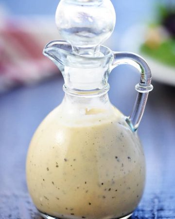 Homemade Creamy Italian Dressing ~ zesty, flavorful, and easy to make...a delicious topping for a crisp green salad or your favorite pasta salad! | FiveHeartHome.com