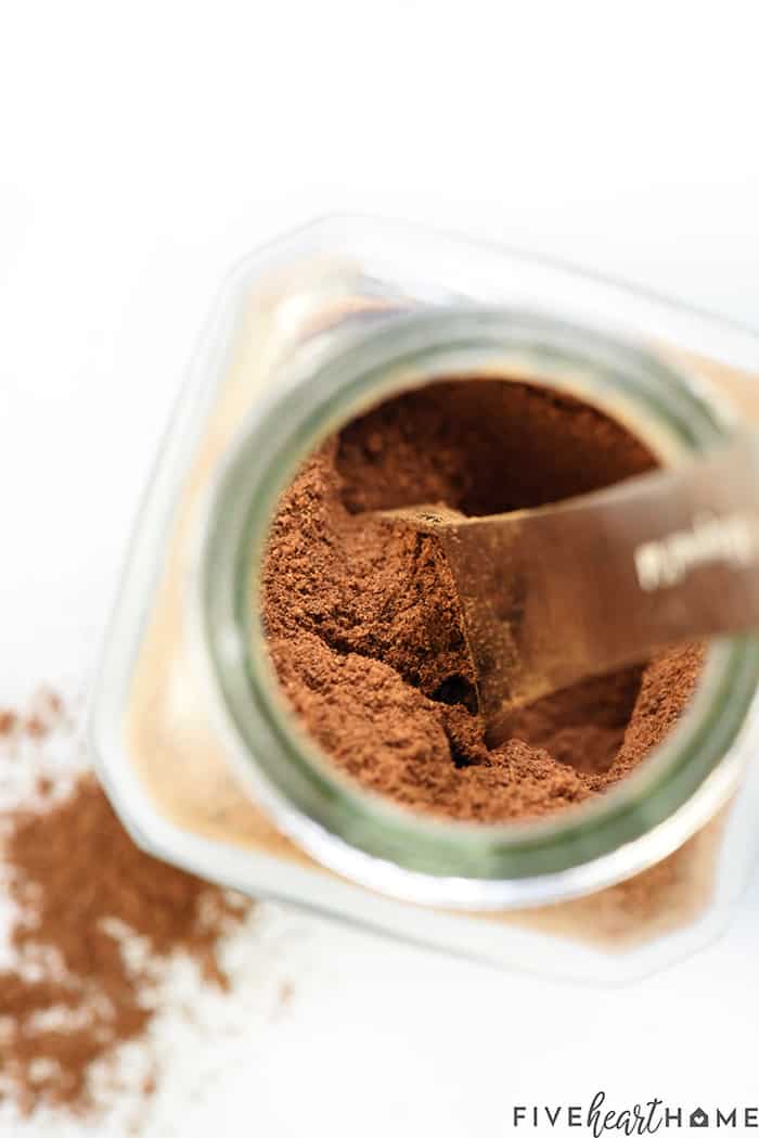 Spoon in jar and spilled on table