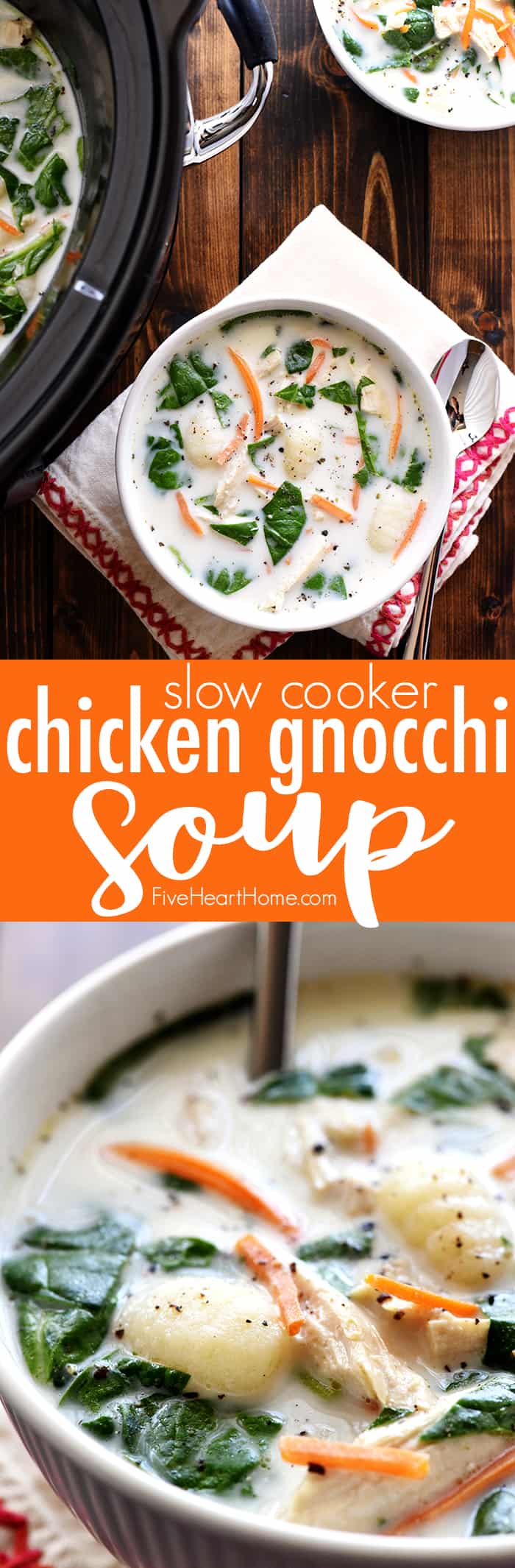 Slow Cooker Olive Garden Chicken Gnocchi Soup Fivehearthome