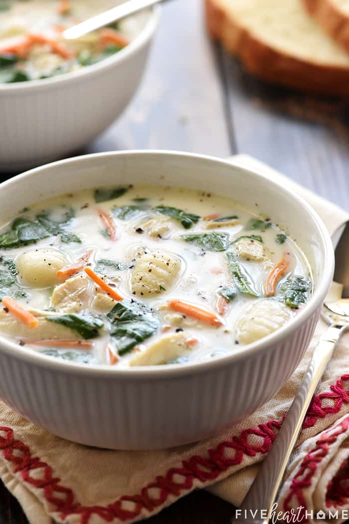 Slow Cooker Olive Garden Chicken Gnocchi Soup Fivehearthome