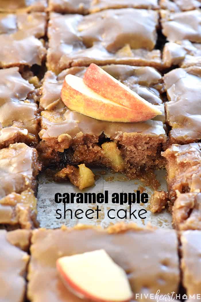 Caramel Apple Cake with text overlay