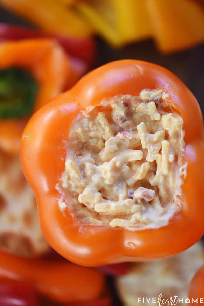 Aerial View of Pimento Cheese Stuffing 