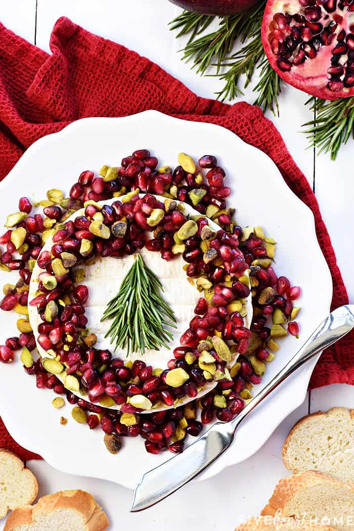 Aerial View with Garnish of Pomegranates and Pistachio 