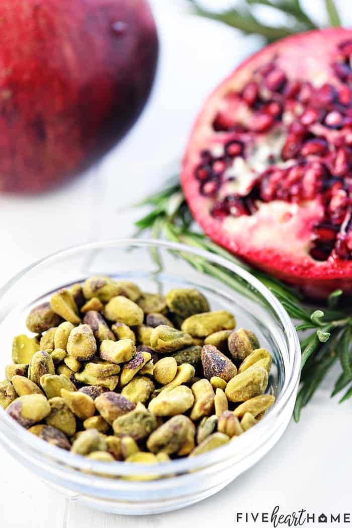 Bowl of Shelled Pistachios in Glass Bowl Ready to Use as Garnish 