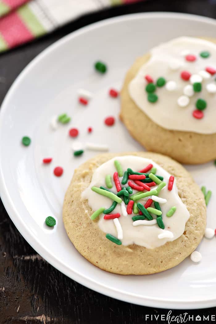 Eggnog Cookies with Festive Sprinkles 
