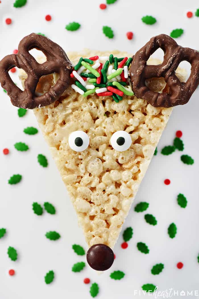 Reindeer Rice Krispie Treats ~ Easy + CUTE! • FIVEheartHOME