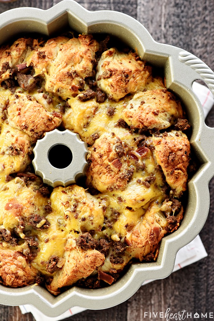 Cheeseburger Monkey Bread in pan