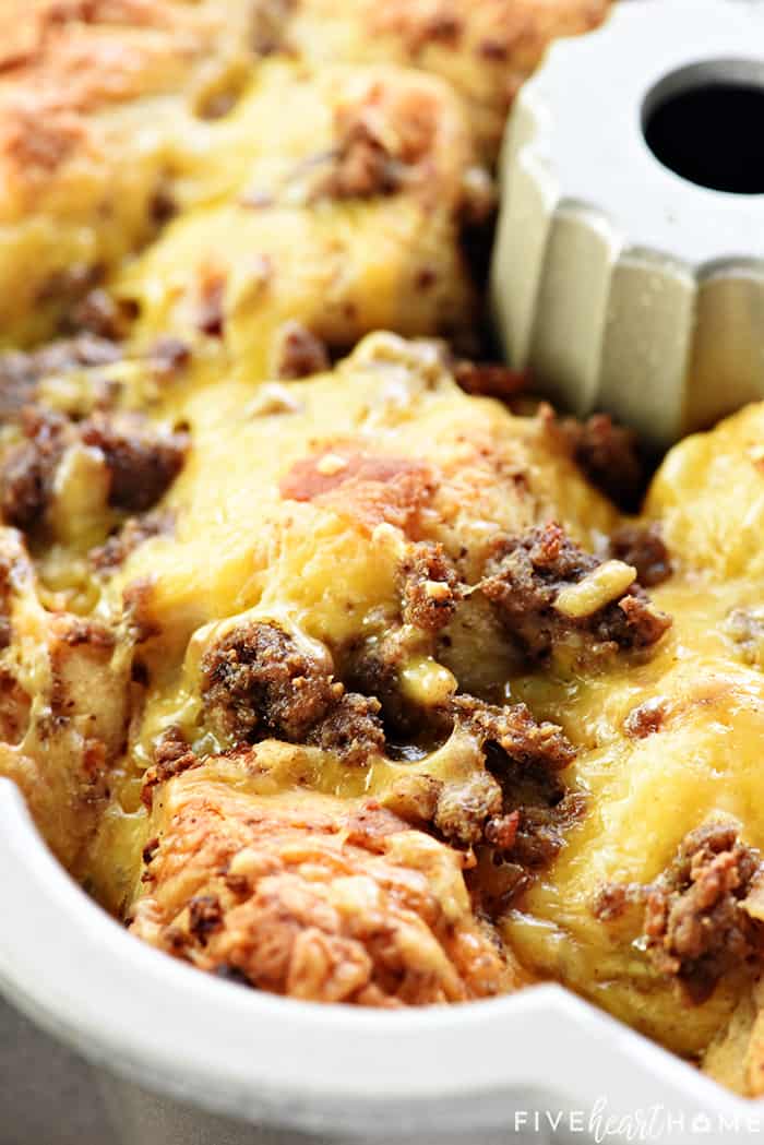 Close-Up of Cheeseburger Monkey Bread