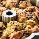 Bacon Cheeseburger Monkey Bread ~ loaded with ground beef, bacon, and cheddar, this gooey, savory, pull-apart recipe is a perfect appetizer for the Super Bowl or any party! | FiveHeartHome.com