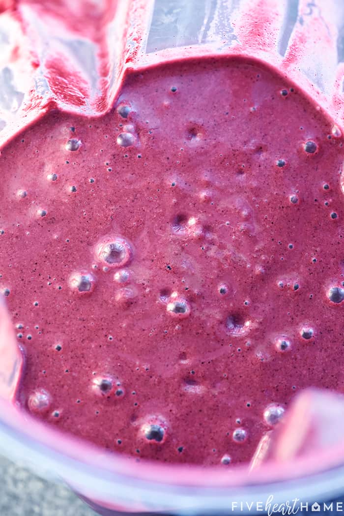 Puree in a blender, because blueberries are good for the brain