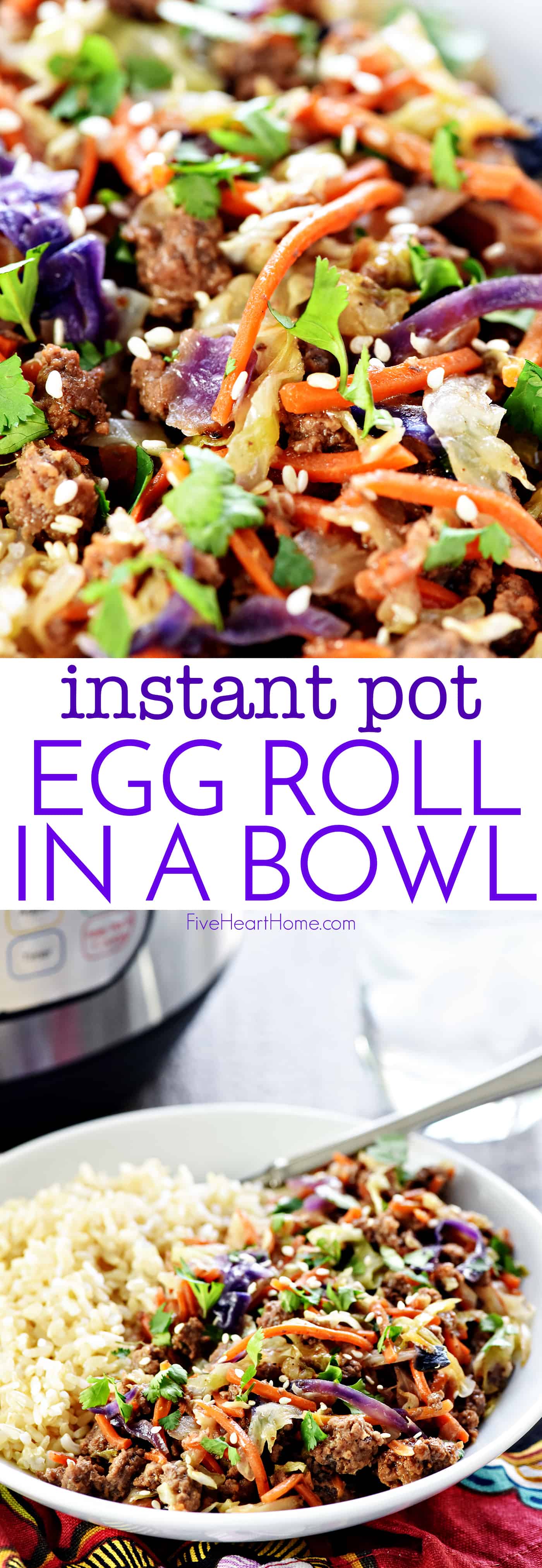 Instant Pot Egg Roll in a Bowl • FIVEheartHOME