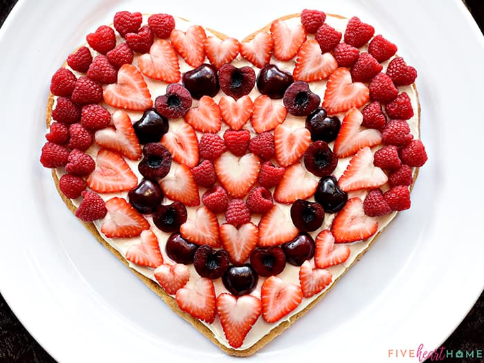 Fruit Pizza for Valentine's Day.