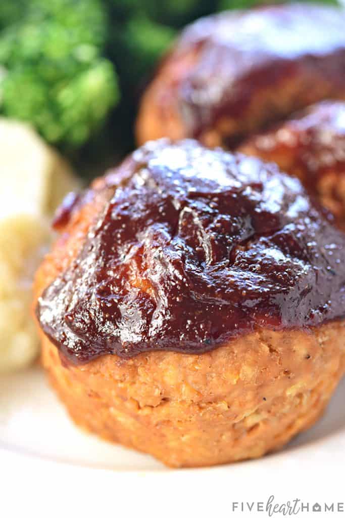 Close-up of Mini Turkey Meatloaf.