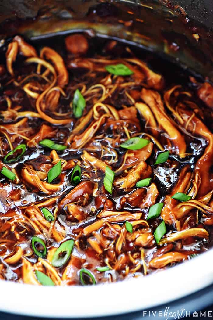 Shredded Instant Pot Teriyaki Chicken.