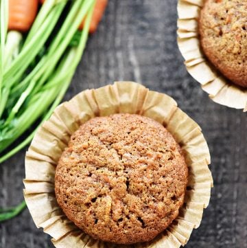 Aerial view of Whole Wheat Carrot Muffins
