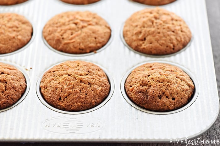Carrot muffins in pan