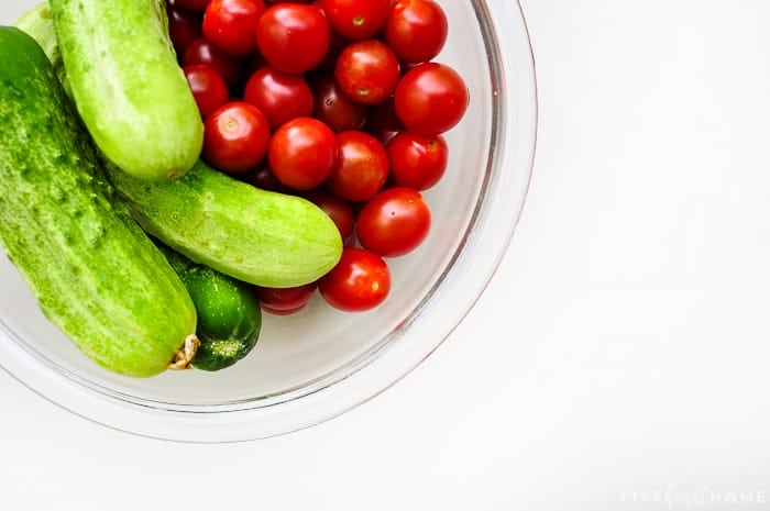 bowl of fresh summer produce