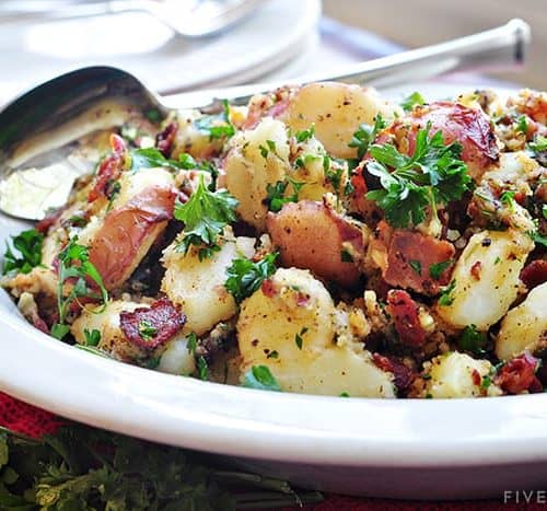 The Best Warm German Potato Salad With Bacon Fivehearthome