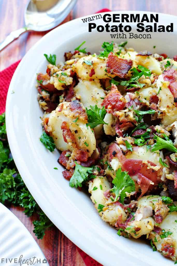 German Potato Salad recipe with text overlay.