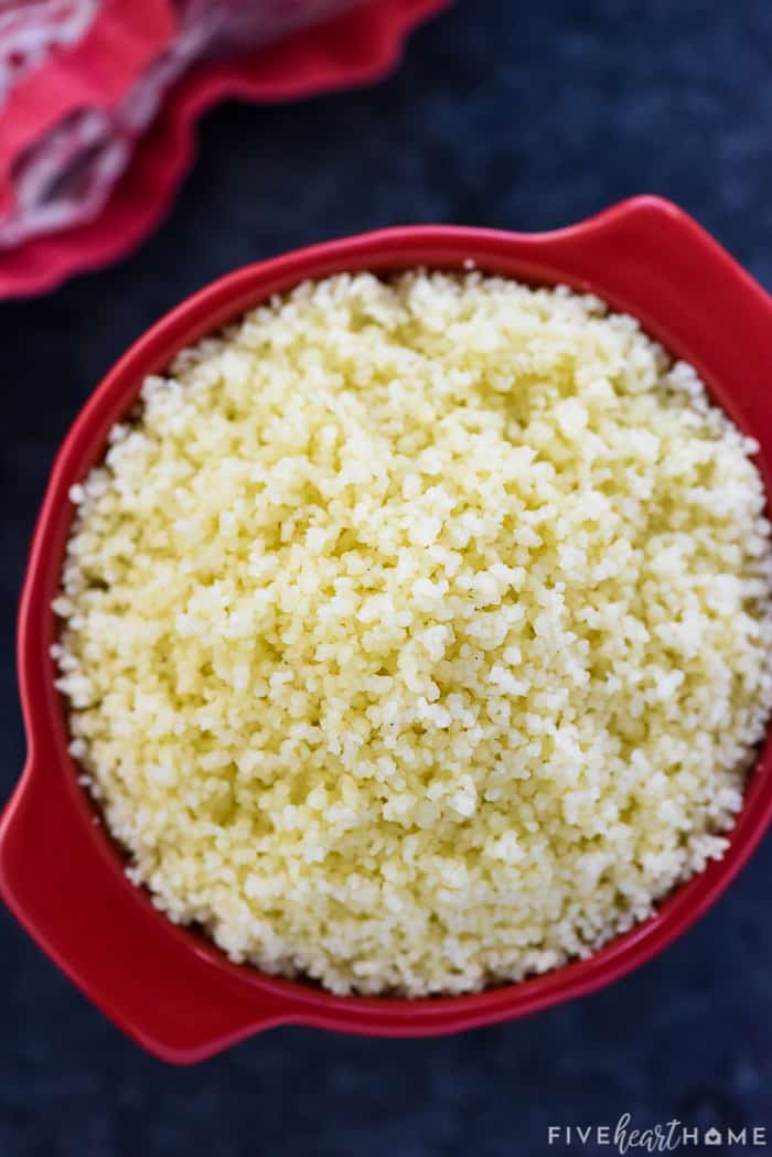 Couscous in a serving bowl