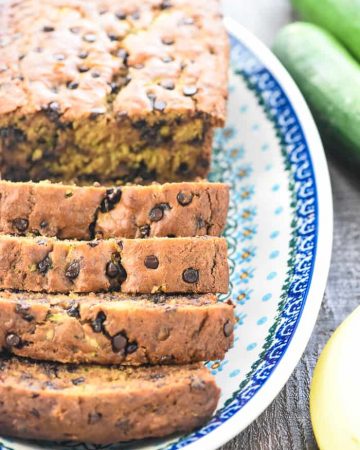 Healthy Zucchini Banana Bread is moist and delicious, made with whole wheat flour and sweetened with honey for the perfect way to use up abundant zucchini and overripe bananas! | FiveHeartHome.com #zucchinibread #bananabread #zucchinibananabread #zucchini #wholewheatflour