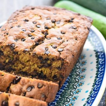 Healthy Zucchini Banana Bread is moist and delicious, made with whole wheat flour and sweetened with honey for the perfect way to use up abundant zucchini and overripe bananas! | FiveHeartHome.com #zucchinibread #bananabread #zucchinibananabread #zucchini #wholewheatflour